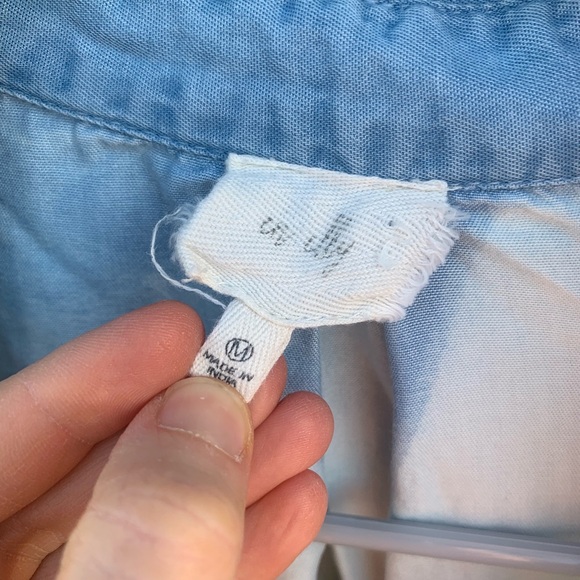 en elly button down two tone shirt women’s size M - Picture 2 of 5